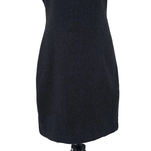 Gap Women Dress‎ Sz 8 Grey Wool Blend Sleeveless Zipper Back V- Neck - Picture 5 of 9